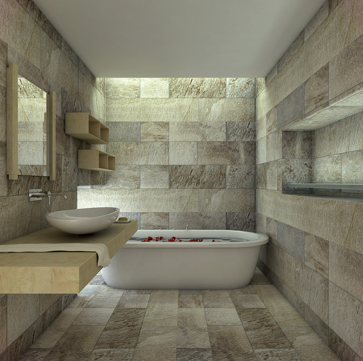 Salle de bain: comment choisir le bon carrelage pour les murs et ... Pierre bains salle Créatif de