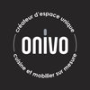 Logo de l'entreprise Onivo Logo de l'entreprise Onivo, créateur d'espaces uniques en cuisine et mobilier sur mesure, sur fond noir avec texte blanc et gris clair