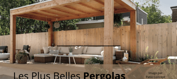 Pergola de chez Patio Concept Construction avec Salon extérieur.