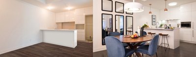 Cuisine Avant/Après par condo Prêt à vivre