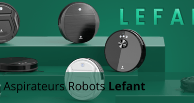 Gamme d’aspirateurs robots Lefant affichée sur fond vert Gamme d’aspirateurs robots Lefant affichée sur fond vert avec différents modèles compacts et designs