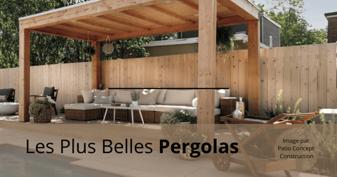 Pergola de chez Patio Concept Construction avec Salon extérieur.