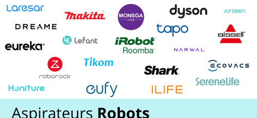 Logos des principales marques d’aspirateurs robots Logos des principales marques d’aspirateurs robots