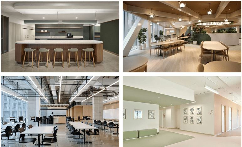 Projets de design intérieur réalisés par VAD. Projets de design intérieur réalisés par VAD. Designers d’espaces : cafétéria, aires communes, bureaux modernes et clinique institutionnelle au Québec