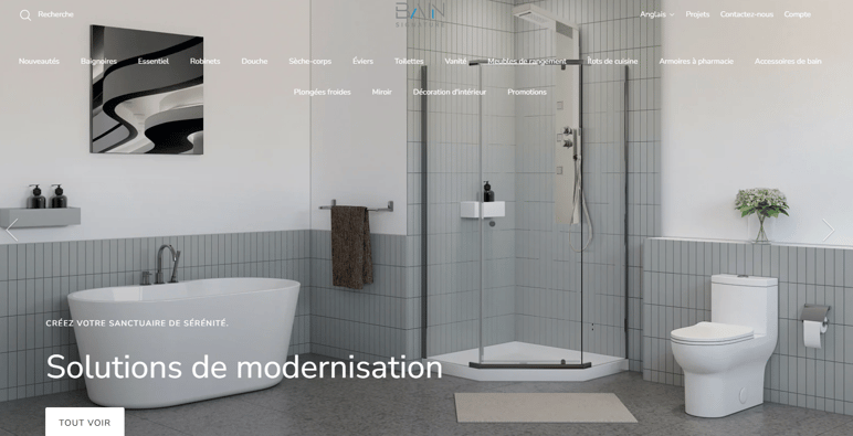 Salle de bain moderne blanche de chez Bain Signature