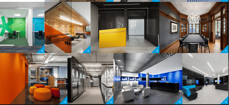 Portfolio de FOR Design Planning Portfolio de FOR Design Planning : espaces de bureaux, aires communes, réceptions et salles de réunion modernes conçus à Montréal et à l’international
