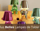 Collection de lampes de table design aux couleurs métalliques variées en forme de petits personnages, posées sur des blocs en bois, image par Walmart