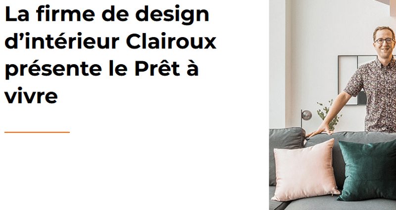 La firme de design d’intérieur Clairoux présente le Prêt à vivre