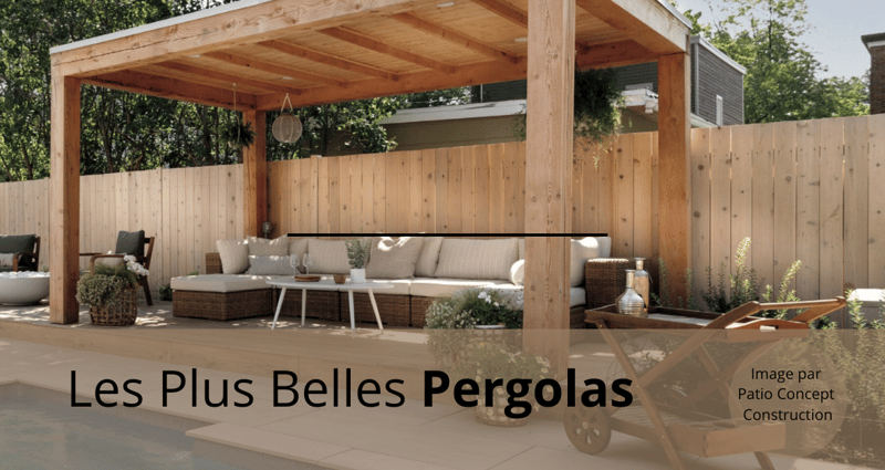 Pergola de chez Patio Concept Construction avec Salon extérieur.