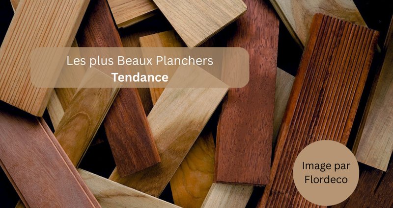 Assemblage de lattes de bois variées signée Flordeco